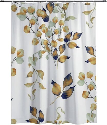 ستارة دش مضحكة على شكل أوراق الأوكالبتوس مع خطافات، ستارة دش صيفية مقاومة للماء في منتصف القرن، ستائر أفريقية للعطلات من القماش قابلة للغسل للحمام والحمام ديكو 48 × 72 بوصة in Kuwait