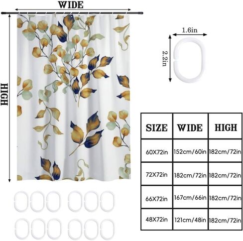 ستارة دش مضحكة على شكل أوراق الأوكالبتوس مع خطافات، ستارة دش صيفية مقاومة للماء في منتصف القرن، ستائر أفريقية للعطلات من القماش قابلة للغسل للحمام والحمام ديكو 48 × 72 بوصة in Kuwait