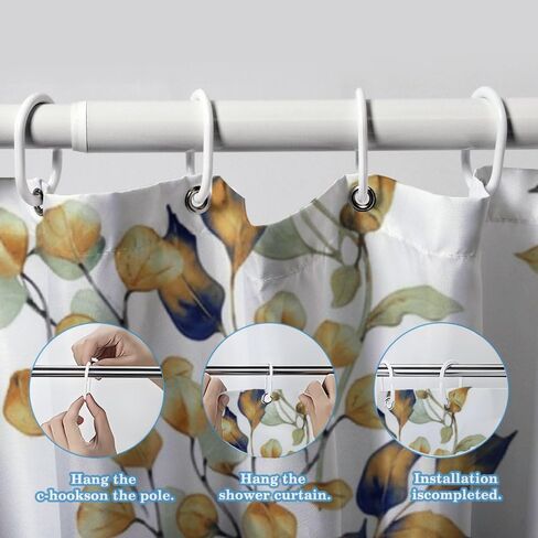 ستارة دش مضحكة على شكل أوراق الأوكالبتوس مع خطافات، ستارة دش صيفية مقاومة للماء في منتصف القرن، ستائر أفريقية للعطلات من القماش قابلة للغسل للحمام والحمام ديكو 48 × 72 بوصة in Kuwait