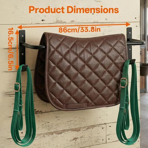 4Pcs Blanket Rack with Bridle Hooks, 34 Inch Steel Wall Mounted Removable Horse Blanket Bar, Can be installed on stall doors, Saddle Pad Rack for Hanging Horse Blankets Pads, Saddle Blankets, Black in Kuwait