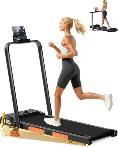 CURSOR FITNESS 3-in-1 Walking Pad Treadmill with 15% Incline 0.6-6.2MPH Foldable Quiet Walking Pad for Home Office 2.5HP Under Desk Compact Treadmill with 300LBS Capacity in Kuwait