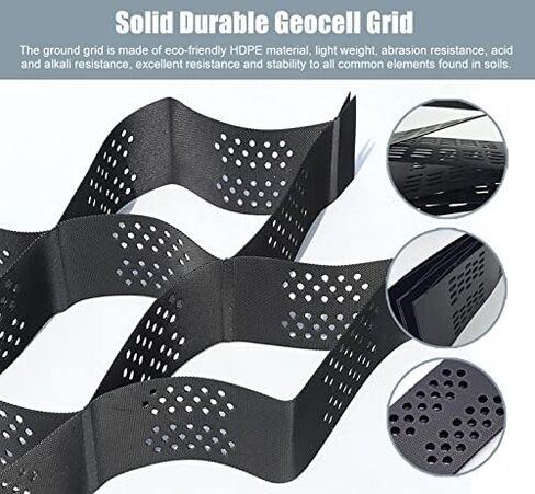 Honeycomb Gravel Stabilizer Grids 2" Height Black Ground Grid for Garden Garage Driveway & Patio Paving Durable Cuttable Gravel Grate Solution in Kuwait