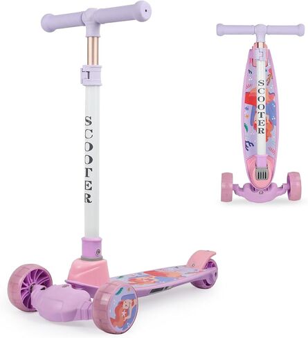 3 Wheel Scooters for Kids 3-12,Kids Foldable Scooter with Brake Wheel LED Lights, Adjustable Handlebar, Sturdy Deck Design, 4 Height Adjustable Suitable for Boys and Girls Ages 3-12 Year Old，2 Colors in Saudi Arabia