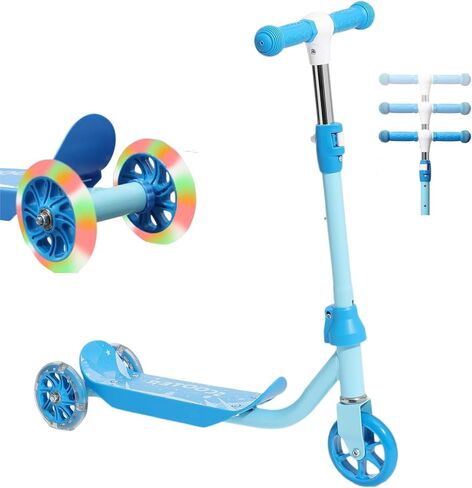 سكوتر ركلة للأطفال من عمر 3 إلى 7 سنوات، سكوتر للأطفال الصغار بثلاث عجلات مع مقود توجيه (بدون ميل)، ارتفاع قابل للتعديل، عجلات خلفية مضيئة، لعبة داخلية وخارجية للفتيات والأولاد، هدية عيد ميلاد للعطلات in Kuwait