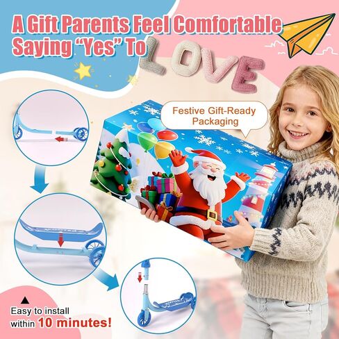 سكوتر ركلة للأطفال من عمر 3 إلى 7 سنوات، سكوتر للأطفال الصغار بثلاث عجلات مع مقود توجيه (بدون ميل)، ارتفاع قابل للتعديل، عجلات خلفية مضيئة، لعبة داخلية وخارجية للفتيات والأولاد، هدية عيد ميلاد للعطلات in Kuwait