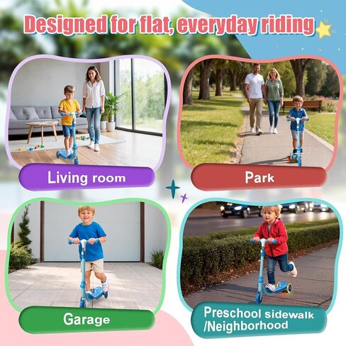 سكوتر ركلة للأطفال من عمر 3 إلى 7 سنوات، سكوتر للأطفال الصغار بثلاث عجلات مع مقود توجيه (بدون ميل)، ارتفاع قابل للتعديل، عجلات خلفية مضيئة، لعبة داخلية وخارجية للفتيات والأولاد، هدية عيد ميلاد للعطلات in Kuwait