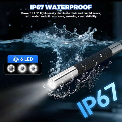 Inspection Camera with 6 Light, Two-Way 210° Articulating Borescope with 6.25mm Lens Snake Camera for Mechanic Inspections in Kuwait