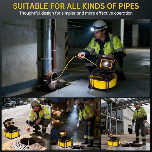 Sewer Camera 100ft,SPRIDRAIN Drain Pipe Camera HD 5in Screen,Waterproof IP68 Works Underwater Up to 10M Sewer Inspection Borescopes for Plumber(Fits Pipes>0.9" Diameter,100ft/30M) in Saudi Arabia