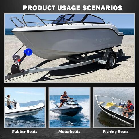 حامل ونش مقطورة قارب 1200 رطل مع عمود تثبيت مجلفن قابل للتعديل وبكرة - يناسب لسان المقطورة من 3 بوصة إلى 4 بوصة عرض × 4 بوصة ارتفاع، ويتضمن طقم ونش السقاطة in Kuwait