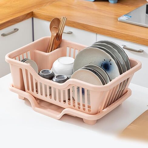 رف تجفيف الأطباق - رف الأطباق مع منظم التصريف التلقائي ورف الأطباق ومجموعة لوحة التجفيف لمطعم المطبخ C in Kuwait