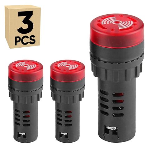 3-Pack 22mm 12V Buzzer with Red LED Lndicator Light Flash Alarm Beep Signal Intermittent Sound Panel Mount for Switch Electrical Control Panel AD16-22SM in Saudi Arabia
