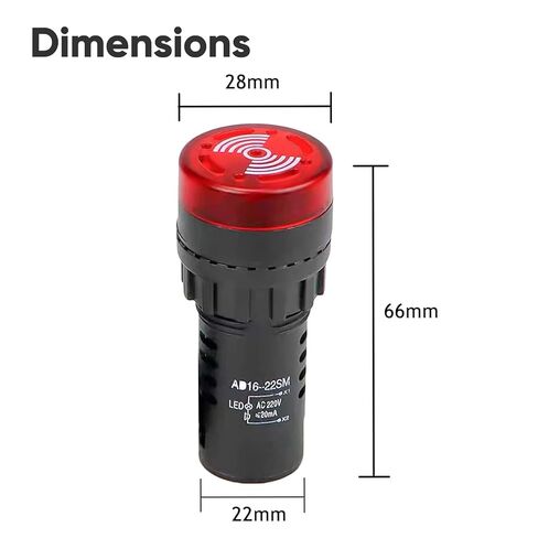 3-Pack 22mm 12V Buzzer with Red LED Lndicator Light Flash Alarm Beep Signal Intermittent Sound Panel Mount for Switch Electrical Control Panel AD16-22SM in Saudi Arabia