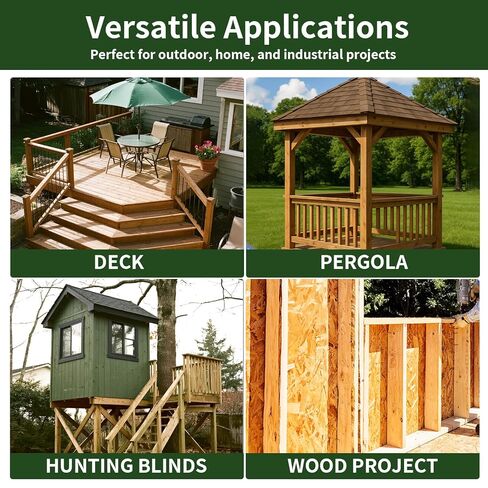 مسامير خشبية طويلة مقاس 5/16 × 12 بوصة، ومسامير تأخر خارجية شديدة التحمل برأس سداسي، ومسامير خشبية هيكلية للسطح والسياج والمناظر الطبيعية وشرفة المراقبة، مطلية باللون الأخضر مقاومة للصدأ، حزمة عينة 6 قطع in Kuwait