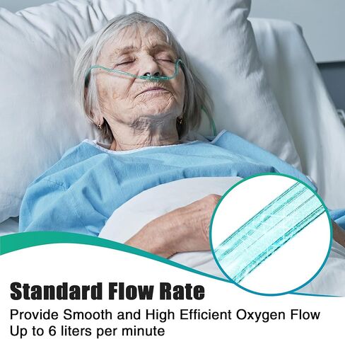 Geiserailie 2 حزمة 32.8 قدمًا من أنابيب الأكسجين للبالغين مع موصلين للأنابيب، أنبوب أكسجين ناعم غير ملتوي مع موصل، أنبوب أنفي قنية عالي التدفق مع موصلات دوارة للبالغين in Kuwait