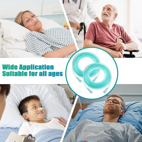 Geiserailie 2 حزمة 32.8 قدمًا من أنابيب الأكسجين للبالغين مع موصلين للأنابيب، أنبوب أكسجين ناعم غير ملتوي مع موصل، أنبوب أنفي قنية عالي التدفق مع موصلات دوارة للبالغين in Kuwait