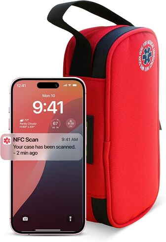 SafeTag® 24h Insulin Cooler Travel Case – Portable Diabetic Medicine Bag with Thermometer Display, NFC Emergency Info, Ice Pack & Insulated Storage for Vials & Supplies in Kuwait