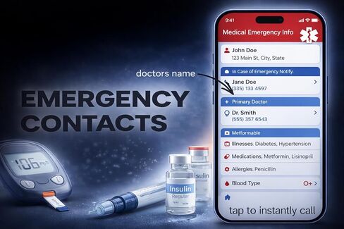 SafeTag® 24h Insulin Cooler Travel Case – Portable Diabetic Medicine Bag with Thermometer Display, NFC Emergency Info, Ice Pack & Insulated Storage for Vials & Supplies in Kuwait