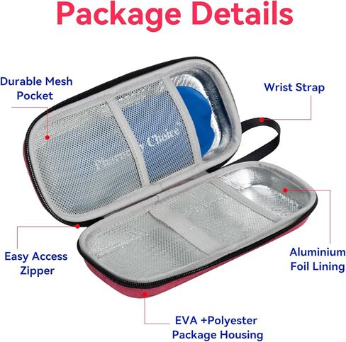 Insulin Pen Cooler Travel Case with 2 x 90g TSA Approved Ice Packs, Diabetic Medication Insulated Cooling Bag for Insulin Pens and Diabetic Supplies Storage, Compact for Daily Life and Trips，Pink in Kuwait