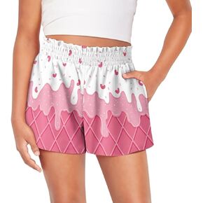 Girls Shorts 1-16 Kids Athletic Shorts with Pockets High Waisted Running Swim Yoga Cute Graphic Shorts Pants in Kuwait