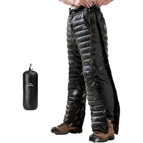 Naturehike Side Zipper Duck Down Pants, Packable Winter Snow Ski Pants for Men&Women, Windproof Warm Insulated Puffy Trousers in Kuwait