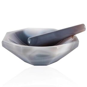 Agate Mortar and Pestle Set, Natural Agate Grinding Bowl, 7-7.2 Hardness, Inner Diameter 30mm-150mm Available, Use for Laboratory Efficient Grinding & Mixing in Kuwait