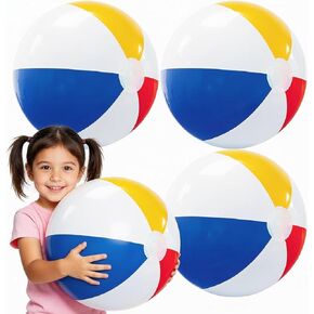كرات الشاطئ - 20 بوصة (Ø 13 بوصة) كرات الشاطئ 4 عبوات من ألعاب حمام السباحة القابلة للنفخ بألوان قوس قزح لمستلزمات الحفلات وألعاب الشاطئ لحفلات الصيف والديكورات in Kuwait
