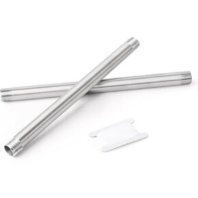 2PCS 304 Stainless Steel Pipe Fittings, 12" Length Nipple Cast Pipe, 1/4" NPT Male x 1/4" NPT Male Threaded for water/oil/air/fuel in Kuwait