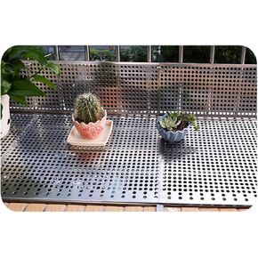 Stainless Steel Balcony Safety Perforated Sheet - Easy Install Metal Plate with Ties & Gloves (40x120 cm) - Weather-Resistant Protection for Outdoor Spaces in Kuwait