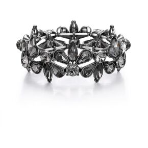 EleQueen Wedding Party Costume Bracelet for Women, Rhinestone Crystal Stretch Bangle for Bridal Brides in Saudi Arabia