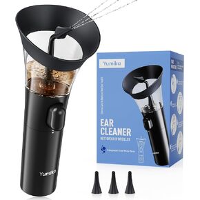 مجموعة إزالة شمع الأذن من يوميكا - منظف يدوي للأذن مع تدفق مياه قوي لتنظيف عميق وطرف سيليكون ناعم، أسود in Kuwait