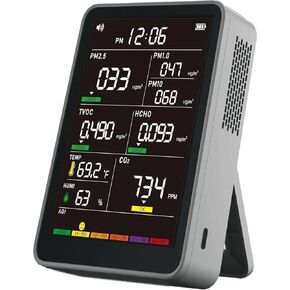 Professional Indoor Air Quality Monitor with AQI Alerts, Portable Real-Time Detector for Home, Car, Plants & Pet in Kuwait