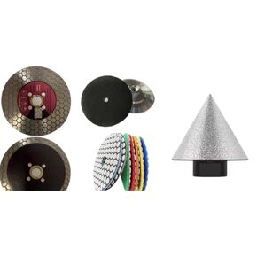Diamond Polishing KIT 2" Bevel Bit 4" Pads 4-1/2" Grinding Blade Marble Ceramic in Kuwait