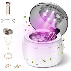 منظف ​​المجوهرات بالموجات فوق الصوتية | آلة التنظيف بالموجات فوق الصوتية 45 كيلو هرتز مع 4 أوضاع وشاشة عرض مؤقت رقمية | تنظيف منخفض الضوضاء بزاوية 360 درجة لفرش المكياج والنظارات والقلائد والخواتم | خزان الفولاذ المقاوم للصدأ in Kuwait