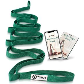 حزام تمارين توماز - 10 حلقات وحزام يوجا غير مرن - حزام مطاطي مثالي للتمرين المنزلي للعلاج الطبيعي واليوجا والبيلاتيس والمرونة in Kuwait