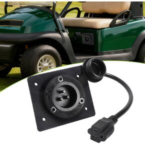 AUTOVIC Charger Port Cover Plate Adapter with 120V Plug for Lithium Battery Compatible with EZGO TXT36 Golf Cart in Kuwait