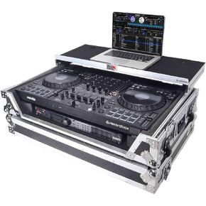 ProX XS-DDJFLX10WLT Flight Style Road Case for Pioneer DDJ-FLX10 DJ Controller| Environment-Friendly | Honeycomb Digital Surface | Heavy-Duty Protection Silver Hardware| Black color/Black Finish in Kuwait