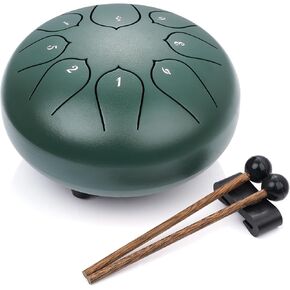 Panda Drum Rain Drum for Outside 6 Inches 8 Notes Steel Tongue Musical Instruments Garden Handpan Rain Chimes for Outside with Mallets Finger Picks Carry Bag Music Book Beginner Yoga Meditation Gift in Kuwait