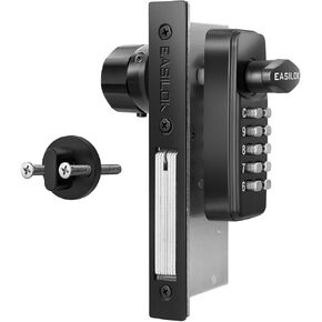 100% Keyless Keypad Storefront Lock, DIY Adams Rite Commercial Mortise Replacement, No-Drill Aluminum Entry Lock, Swing Deadbolt for Glass Doors (Black, Deadbolt 1-1/8") in Kuwait