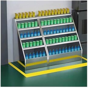 Stainless Steel Water Bottle Organizer - Vertical Standing Cup Holder for Office, Factory, Laboratory & Mall - Space-Saving Pantry Storage (85x59x125 cm) in Saudi Arabia