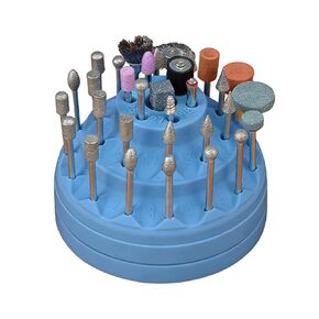 حامل رؤوس مثقاب دوار 360 درجة من DZQ للأدوات الدوارة - 31 فتحة في 3 أحجام، قاعدة غير قابلة للانزلاق، حامل منظم لملحقات مطحنة العمود المرن، قطع النقش، وأدوات صنع المجوهرات in Kuwait