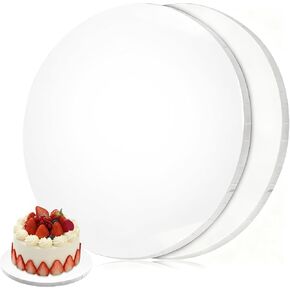 2 PCS Cake Drums, 1/2 Inch Thick 12 Inch Round Cake Boards, White, Professional Quality Cardboards, Card Base in Kuwait