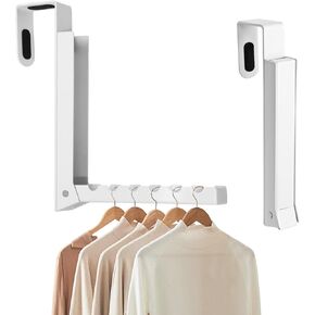 Uenhoy Foldable Over The Door Hanger Hooks for Clothes, Collapsible Folding Over The Door Drying Rack for Laundry Dorm Bedroom, Portable Clothing Coat Rack Overdoor Hanger, White in Kuwait