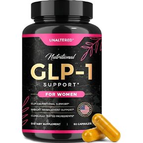 مكمل GLP-1 غير المتغير للنساء - دعم طبيعي للرغبة الشديدة والوزن وصحة الأمعاء - مكونات تم اختبارها سريريًا، تركيبة كيميائية حيوية، نباتية - 60 كبسولة in Kuwait