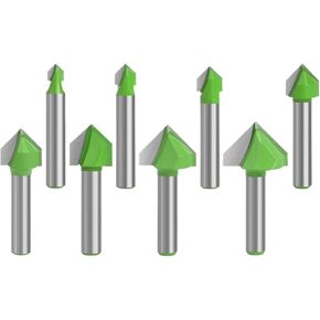 1 قطعة 8 مللي متر عرقوب 90 درجة على شكل حرف V الشق القاطع بت CNC النقش الصلبة راوتر بت كربيد نحت قاطعة المطحنة (الحجم: 1 قطعة 19.05 مللي متر) in Kuwait