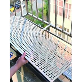 Decorative Perforated Metal Sheet, 10mm Hole Mesh Screen for Windowsill Guardrail & Flower Stand - Durable Metal Plate (25x310cm) in Kuwait
