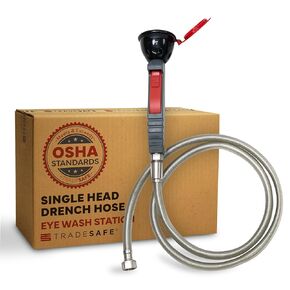 TRADESAFE Handheld Eye Wash Station OSHA Approved - Emergency Eye Wash Station, Single Head Drench Hose Eyewash Station, Wall and Deck Mounted Eye Wash Station, OSHA and ANSI Compliant in Kuwait