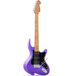 Leo Jaymz Character Series Electric Guitar with Roasted Maple Neck, SSH Active Pickups, Built-in Multi-Effects & Vintage Tremolo (Purple) in Kuwait