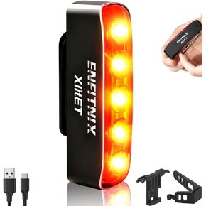 مصباح خلفي للدراجة ENFITNIX XlitET، مستشعر للفرامل، تشغيل/إيقاف تلقائي، 50 لومن مصباح خلفي فائق السطوع للدراجة، مصابيح LED قابلة لإعادة الشحن USB-C، مقاومة للماء IPX5، أضواء ملحقات ركوب الدراجات للركوب الليلي. in Kuwait