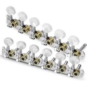 12 String Guitar Tuning Pegs Acoustic 6R6L, 1:15 Gear Ratio, 12 String Acoustic Guitars Tuning Knobs Tuning Machines, Chrome Plated, Single Hole in Kuwait