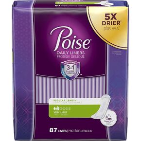 Poise Incontinence Panty Liners, Very Light Absorbency, Long, 44 Count in Kuwait